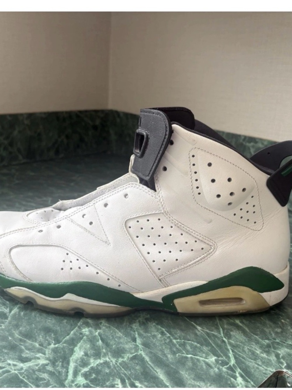 Nike Air Jordan 6 Retro White Black Green Men’s Sneakers - Picture 5 of 9